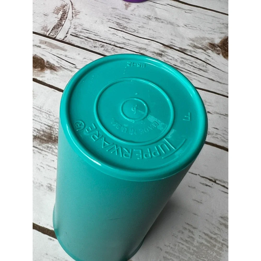 VTG Tupperware Tumblers Multicolor Retro Plastic 16oz Set‎ of 4 115-12 6.5